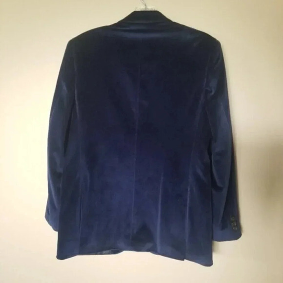 Ralph Lauren Navy Velvet Blazer Paisley Lined M - Picture 3 of 11